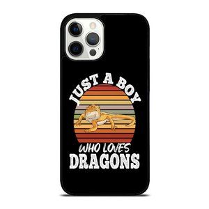 Retro Just a Boy Who Loves Dragon Owner Bearded Dragon iPhone Case